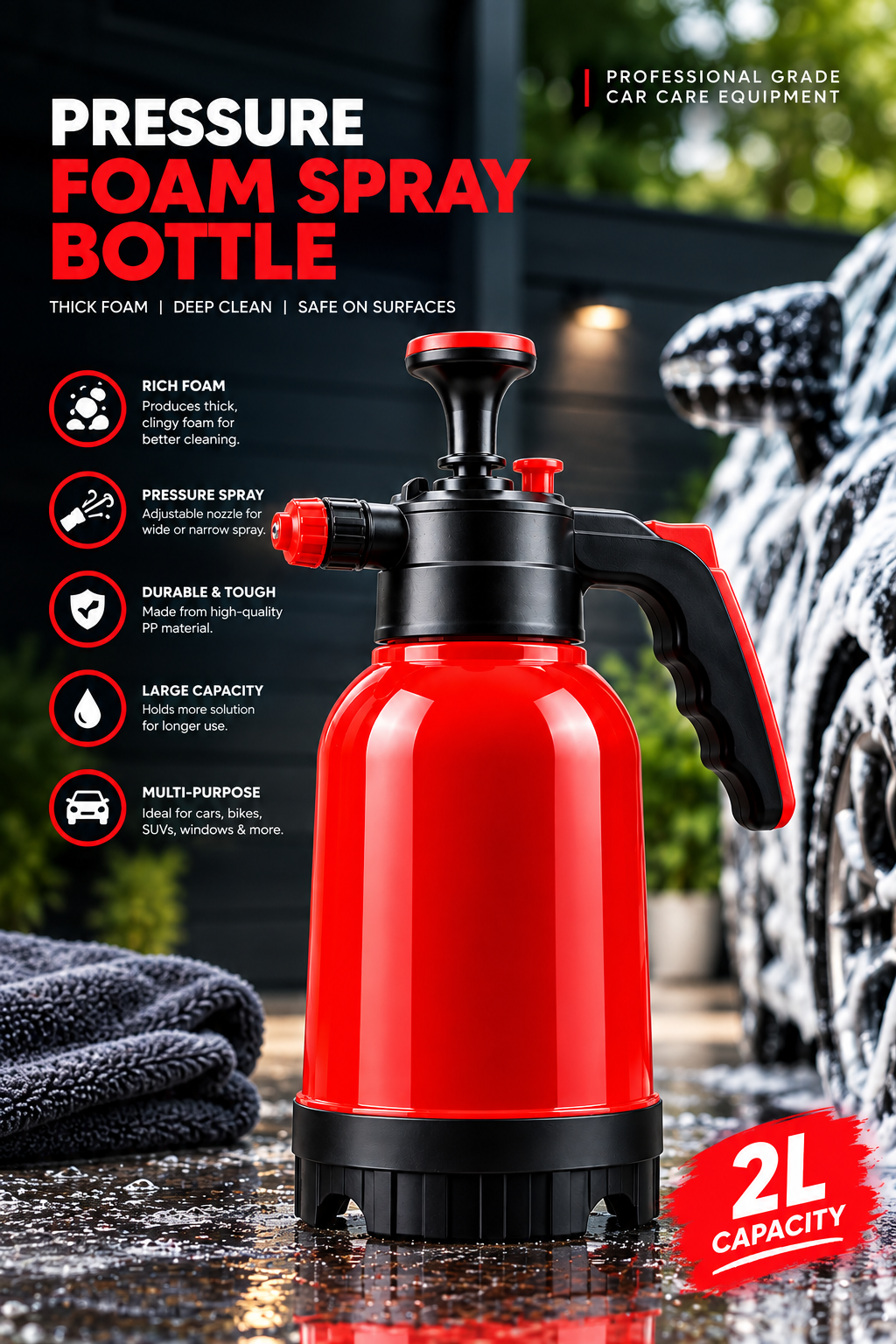Pressure Foam Spray Bottle 2L