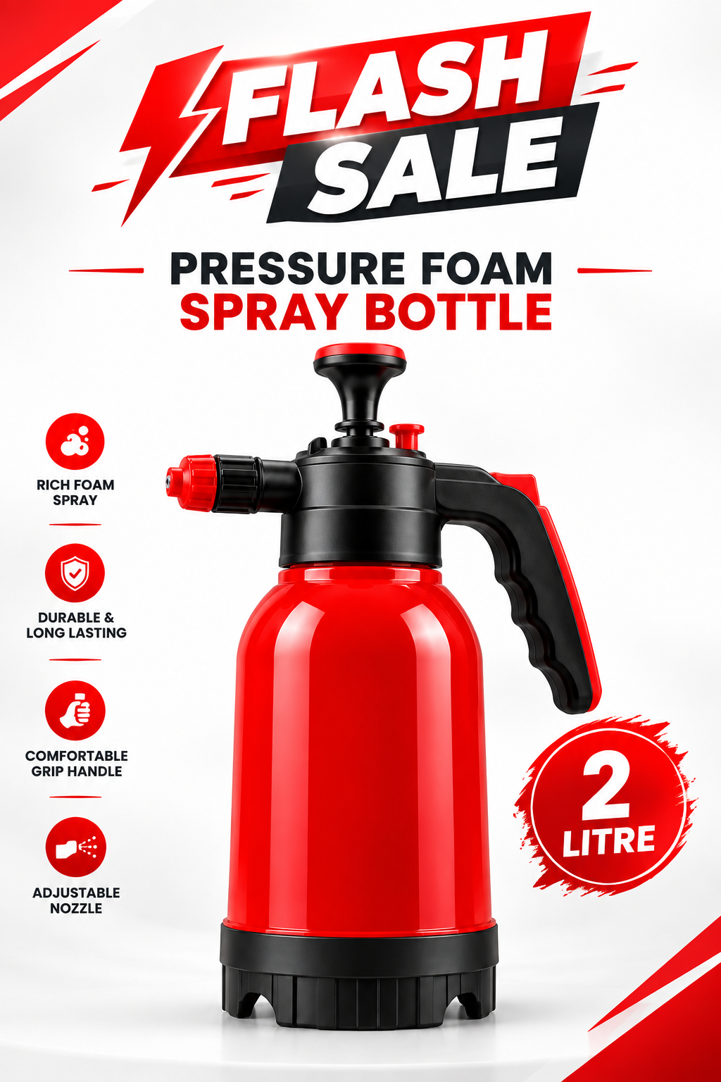 Pressure Foam Spray Bottle 2L