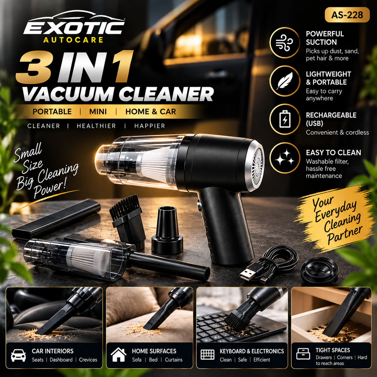 Portable Handy Vaccume Cleaner