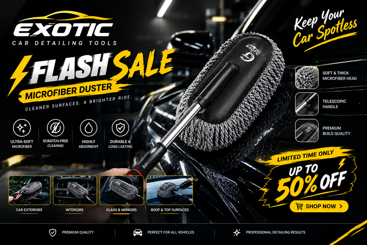 Microfiber Flexible Duster Car Wash | Microfiber | Brushes | Dry/Wet Brush with Expandable Handle