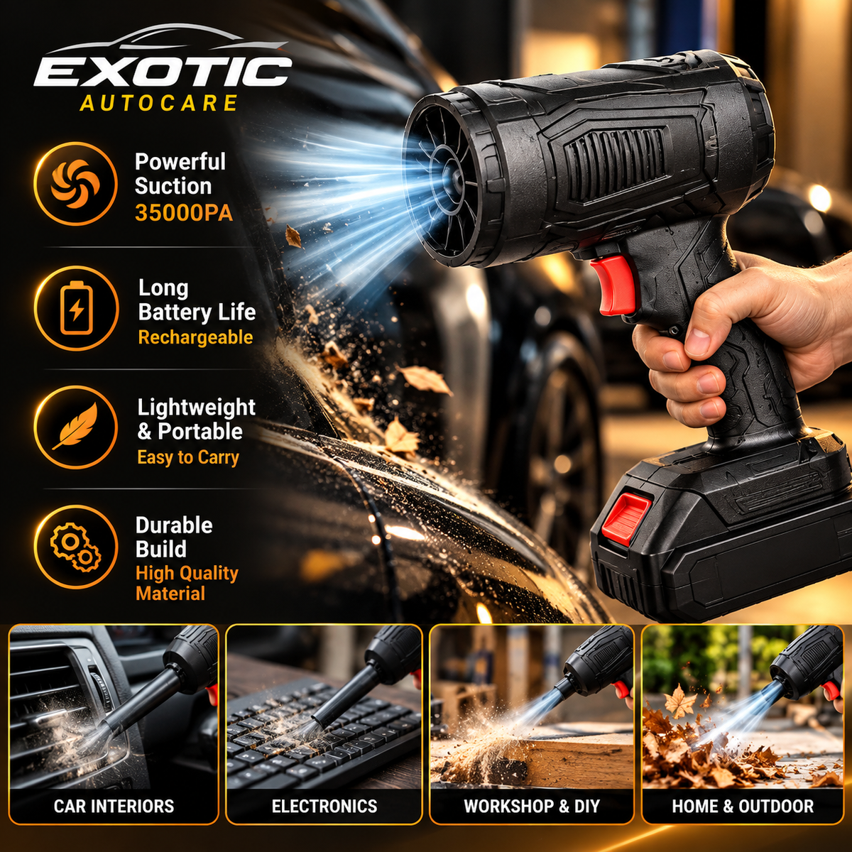 Turbojet Fan Blower, Electric AIR Blower - Rechargeable
