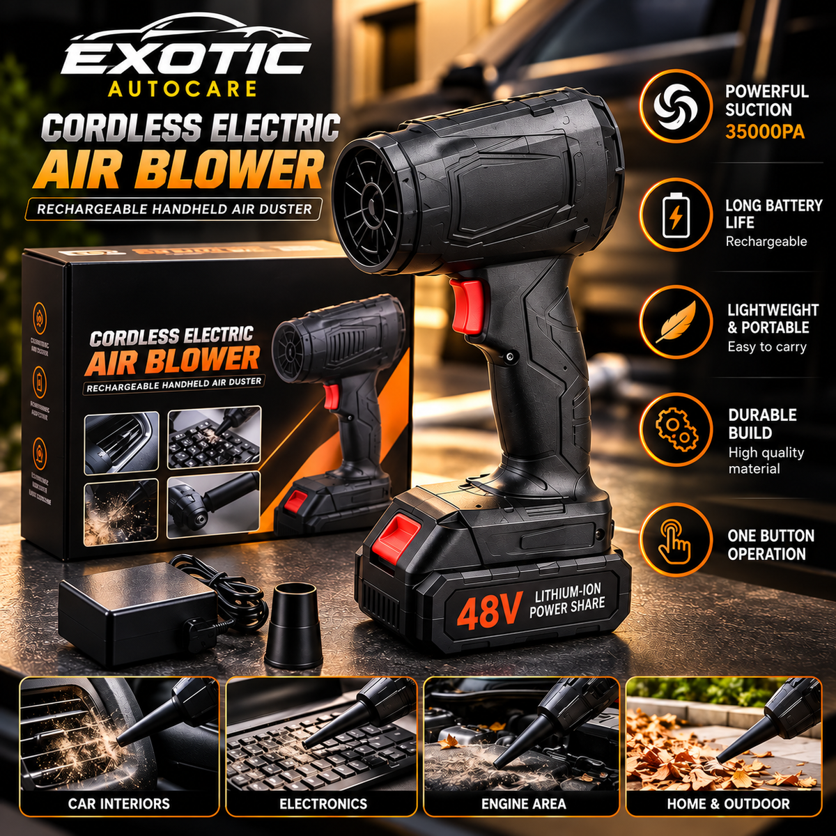 Turbojet Fan Blower, Electric AIR Blower - Rechargeable